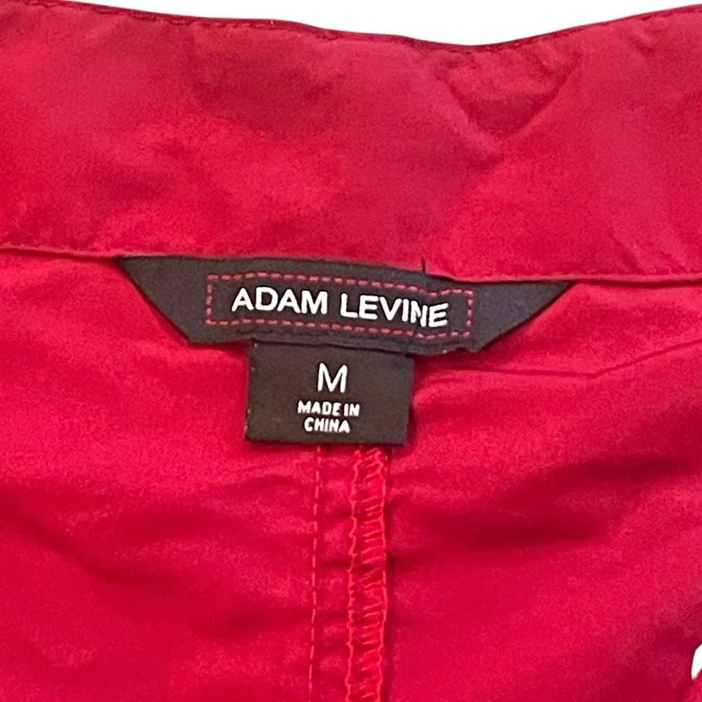 Adam Levine Mens Medium Swim Trunks Shorts Color Block Two Tone Red Pockets NEW